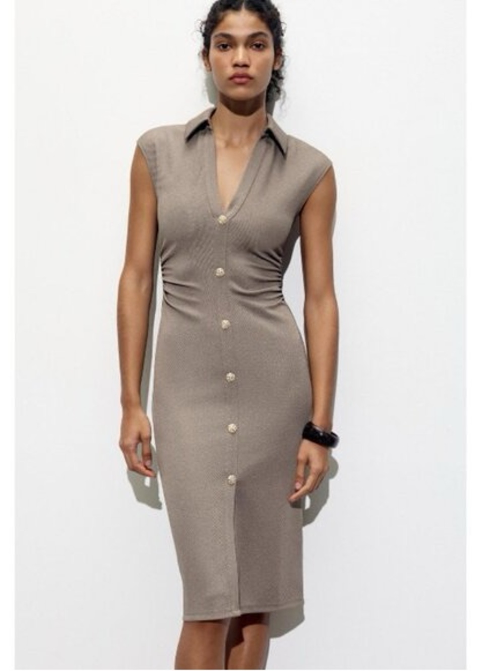 Zara brown shirtdress